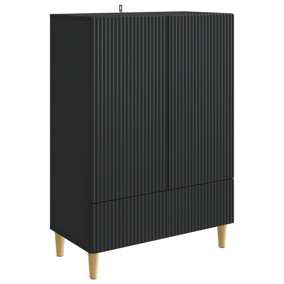 vidaXL Dressoir met lade Zwart 66 x 34,5 x 95 cm Bewerkt hout afbeelding 1