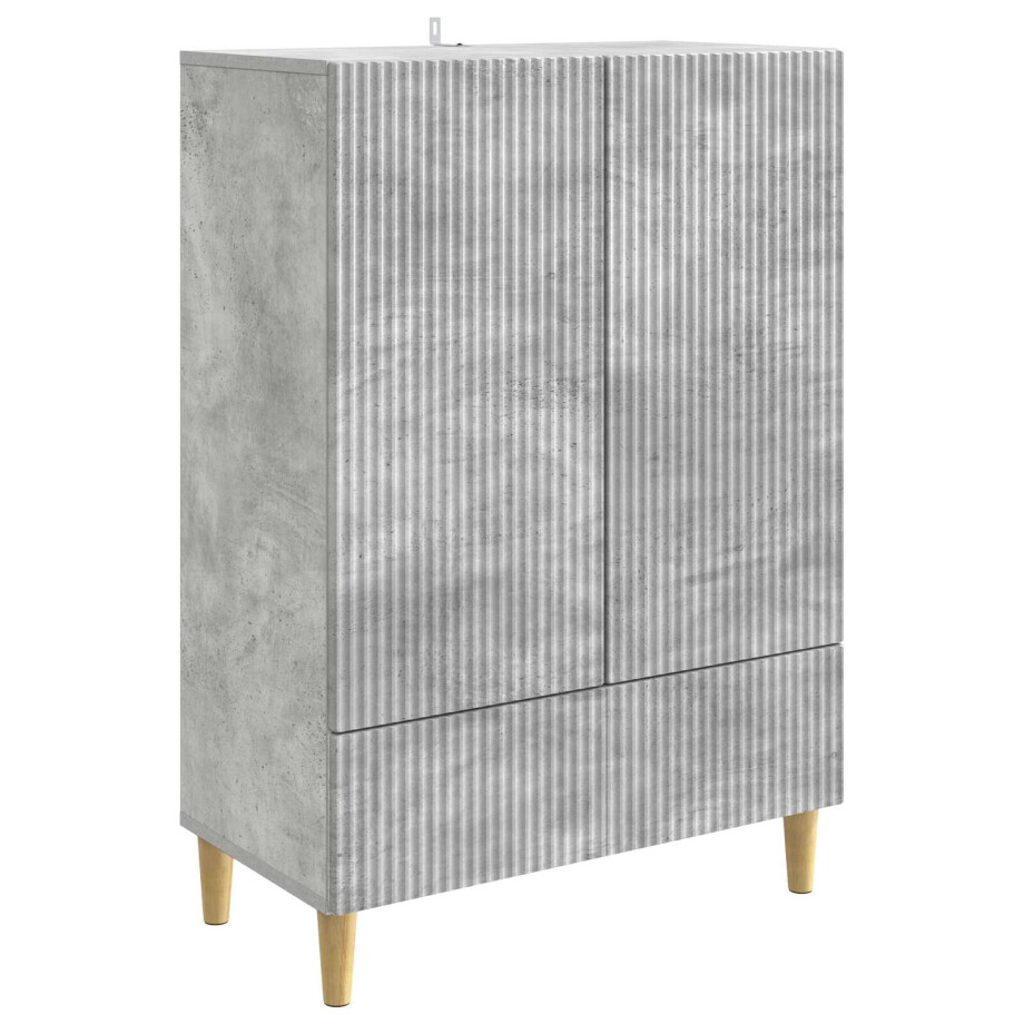 vidaXL Dressoir met lade Betongrijs 66 x 34,5 x 95 cm Bewerkt hout afbeelding 1