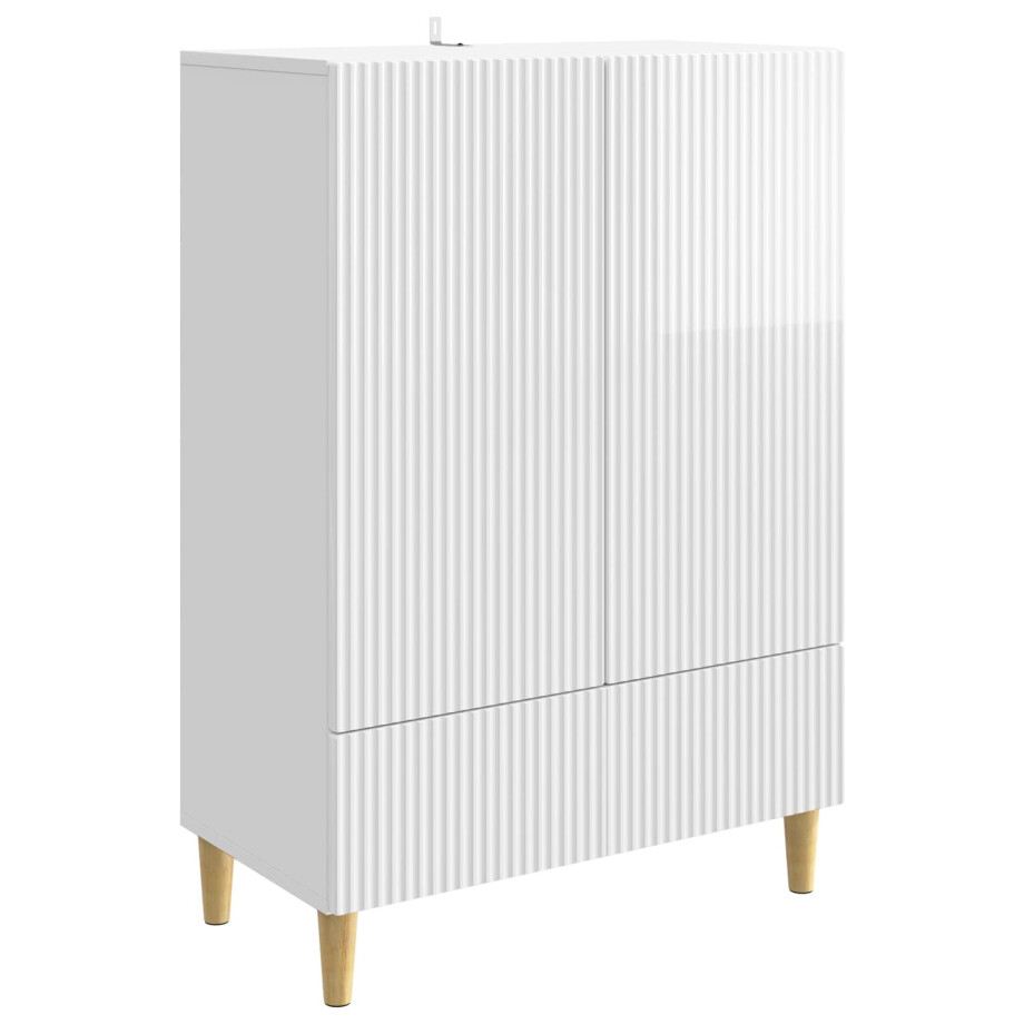 vidaXL Dressoir met lade Hoogglans Wit 66 x 34,5 x 95 cm Bewerkt hout afbeelding 1