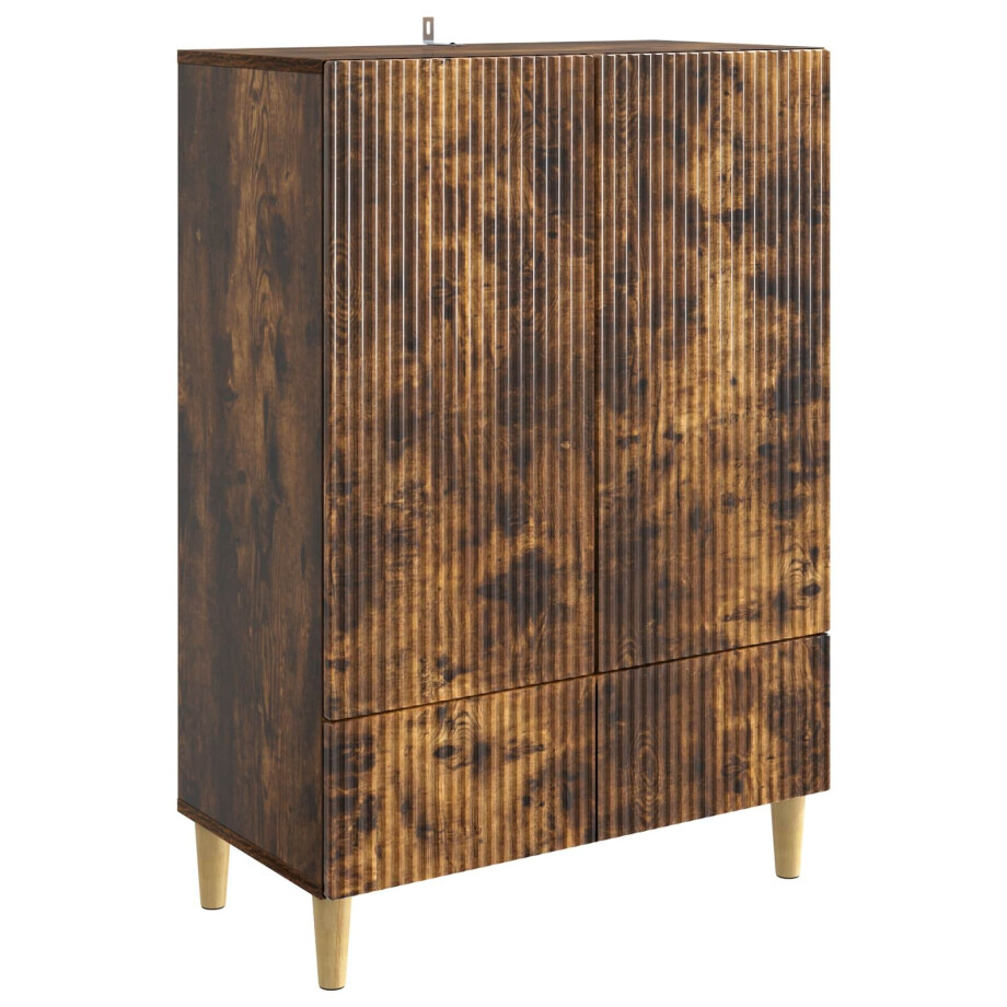 vidaXL Dressoir met lade Gerookt eiken 66 x 34,5 x 95 cm Bewerkt hout vidaXL Dressoir met lade Gerookt eiken 66 x 34,5 x 95 cm Bewerkt hout afbeelding 1