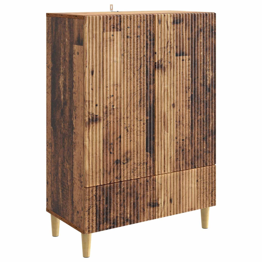 vidaXL Dressoir met lade Oud hout 66 x 34,5 x 95 cm Bewerkt hout afbeelding 1