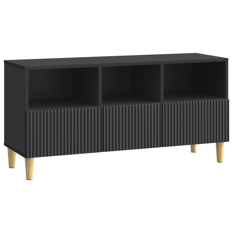vidaXL TV-kast met lade Zwart 102 x 34,5 x 50 cm Bewerkt hout afbeelding 1