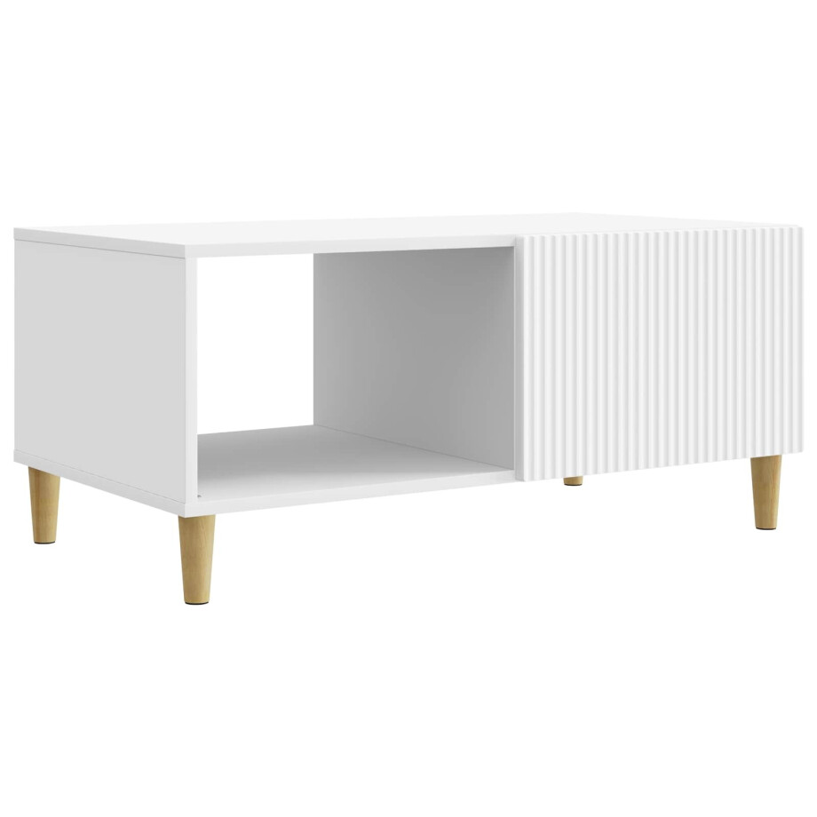 vidaXL Salontafel Wit 90 x 50 x 40 cm Bewerkt hout afbeelding 1