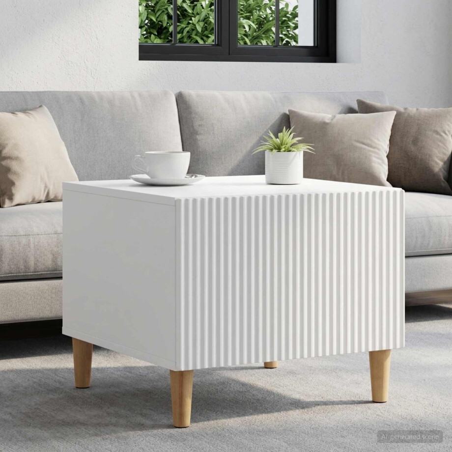 vidaXL Salontafel met lade Wit 49 x 50 x 40 cm Bewerkt hout vidaXL Salontafel met lade Wit 49 x 50 x 40 cm Bewerkt hout afbeelding 1