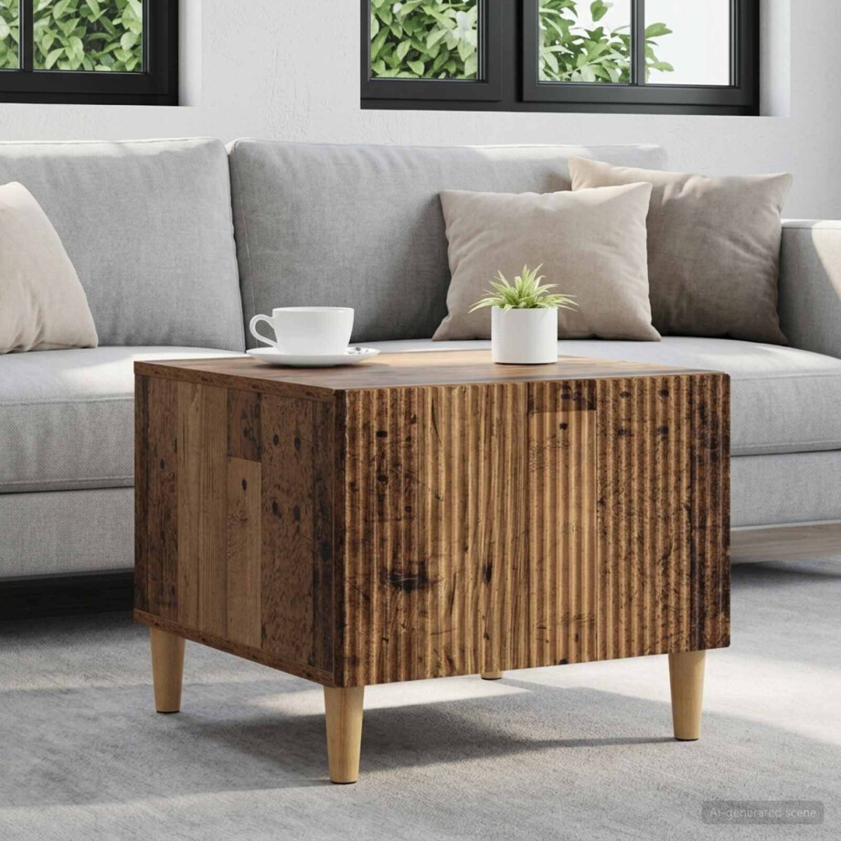 vidaXL Salontafel met lade Oud hout 49 x 50 x 40 cm Bewerkt hout vidaXL Salontafel met lade Oud hout 49 x 50 x 40 cm Bewerkt hout afbeelding 1