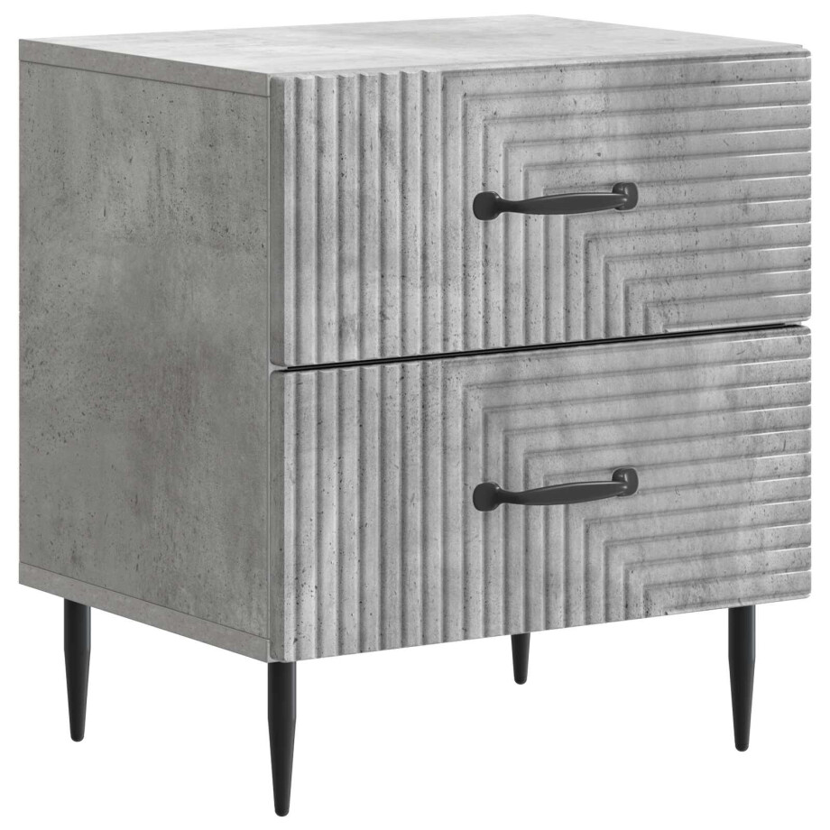 vidaXL Nachtkastje Betongrijs 43 x 34,5 x 47,5 cm Bewerkt hout afbeelding 1