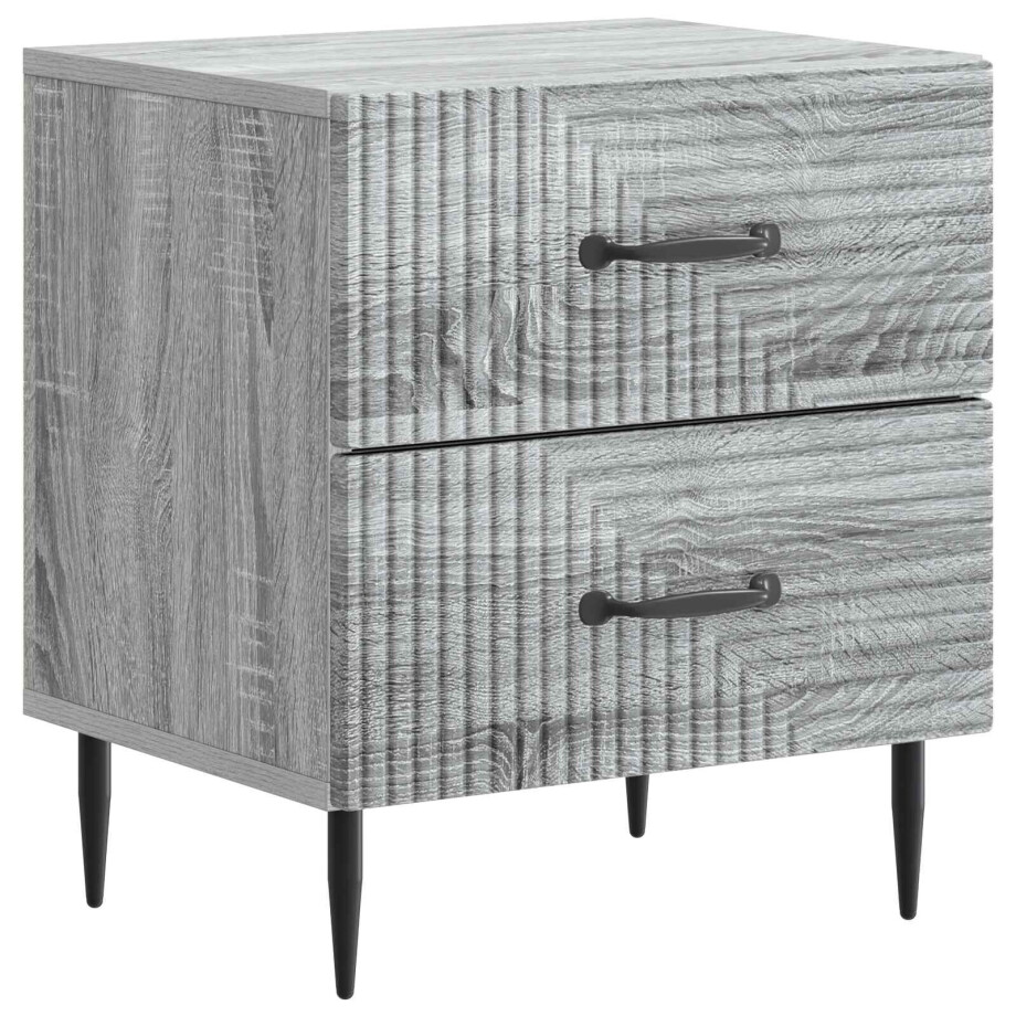 vidaXL Nachtkastje Grijs sonoma 43 x 34,5 x 47,5 cm Bewerkt hout afbeelding 1