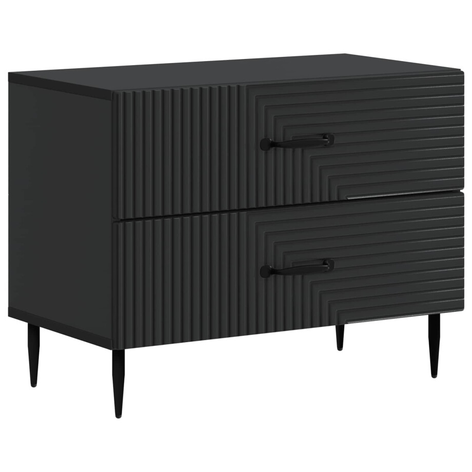 vidaXL Nachtkastje met lade Zwart 62 x 34,5 x 47,5 cm Bewerkt hout afbeelding 1