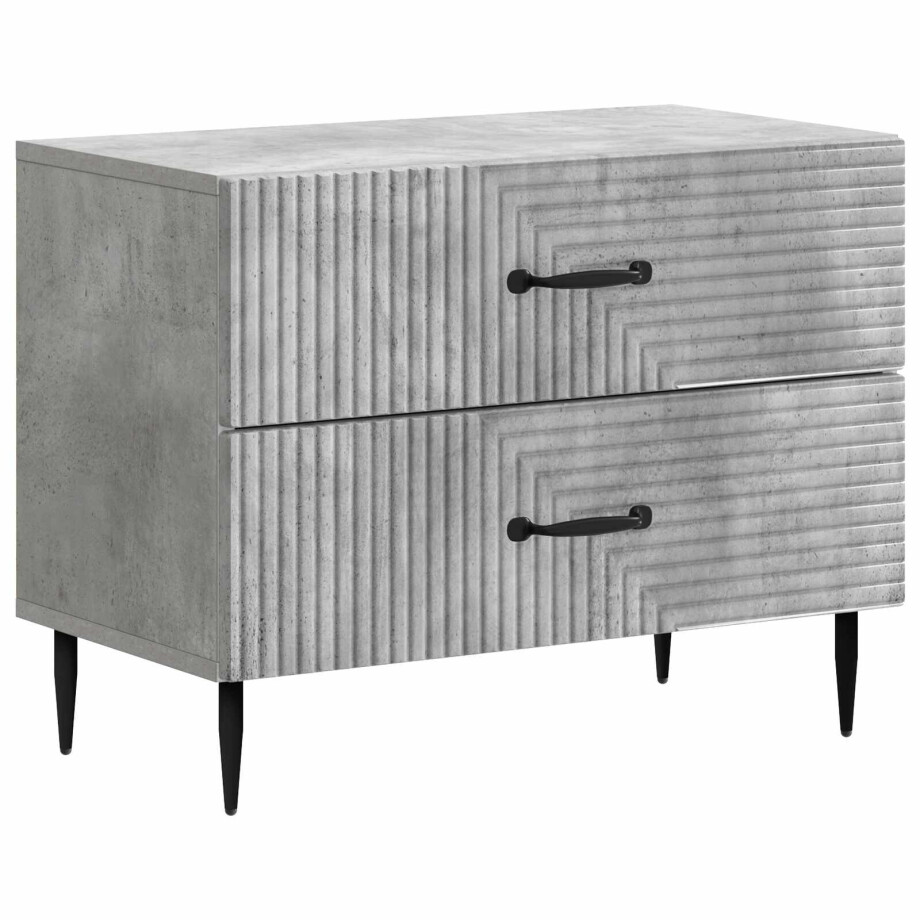 vidaXL Nachtkastje Betongrijs 62 x 34,5 x 47,5 cm Bewerkt hout afbeelding 1