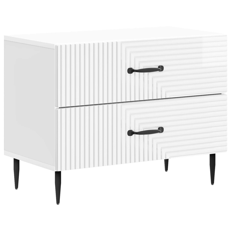 vidaXL Nachtkastje Hoogglans Wit 62 x 34,5 x 47,5 cm Bewerkt hout afbeelding 1