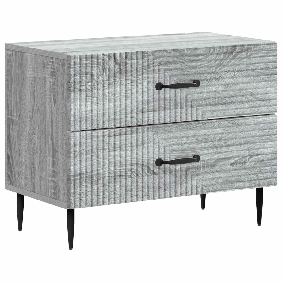 vidaXL Nachtkastje Grijs sonoma 62 x 34,5 x 47,5 cm Bewerkt hout afbeelding 1