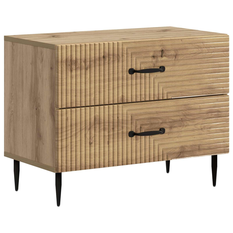 vidaXL Nachtkastje Artisanaal eiken 62 x 34,5 x 47,5 cm Bewerkt hout afbeelding 1