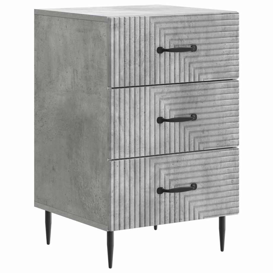 vidaXL Nachtkastje met lade Betongrijs 43 x 41 x 66,5 cm Bewerkt hout vidaXL Nachtkastje met lade Betongrijs 43 x 41 x 66,5 cm Bewerkt hout afbeelding 1