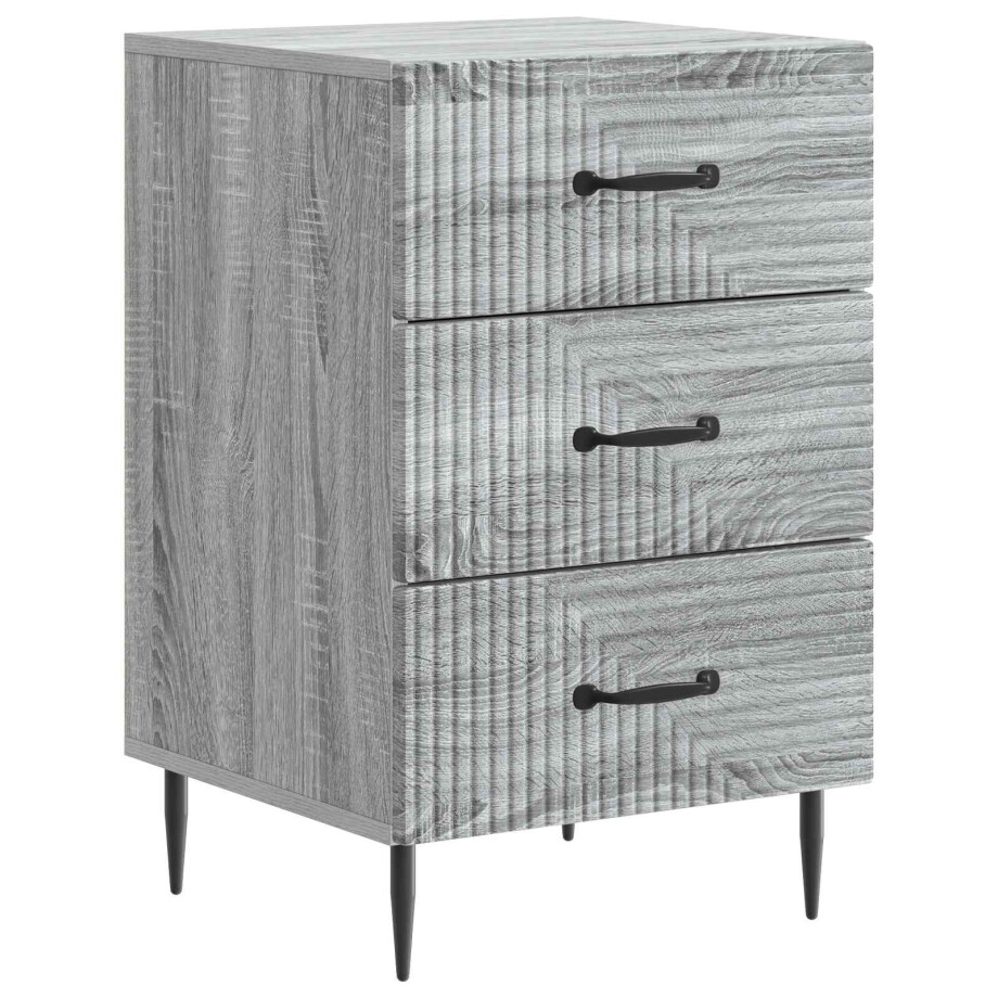 vidaXL Nachtkastje Grijs sonoma 43 x 41 x 66,5 cm Bewerkt hout afbeelding 1