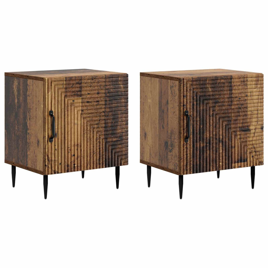 vidaXL Nachtkastje 2 pcs Oud hout 43 x 34,5 x 50 cm Bewerkt hout vidaXL Nachtkastje 2 pcs Oud hout 43 x 34,5 x 50 cm Bewerkt hout afbeelding 1