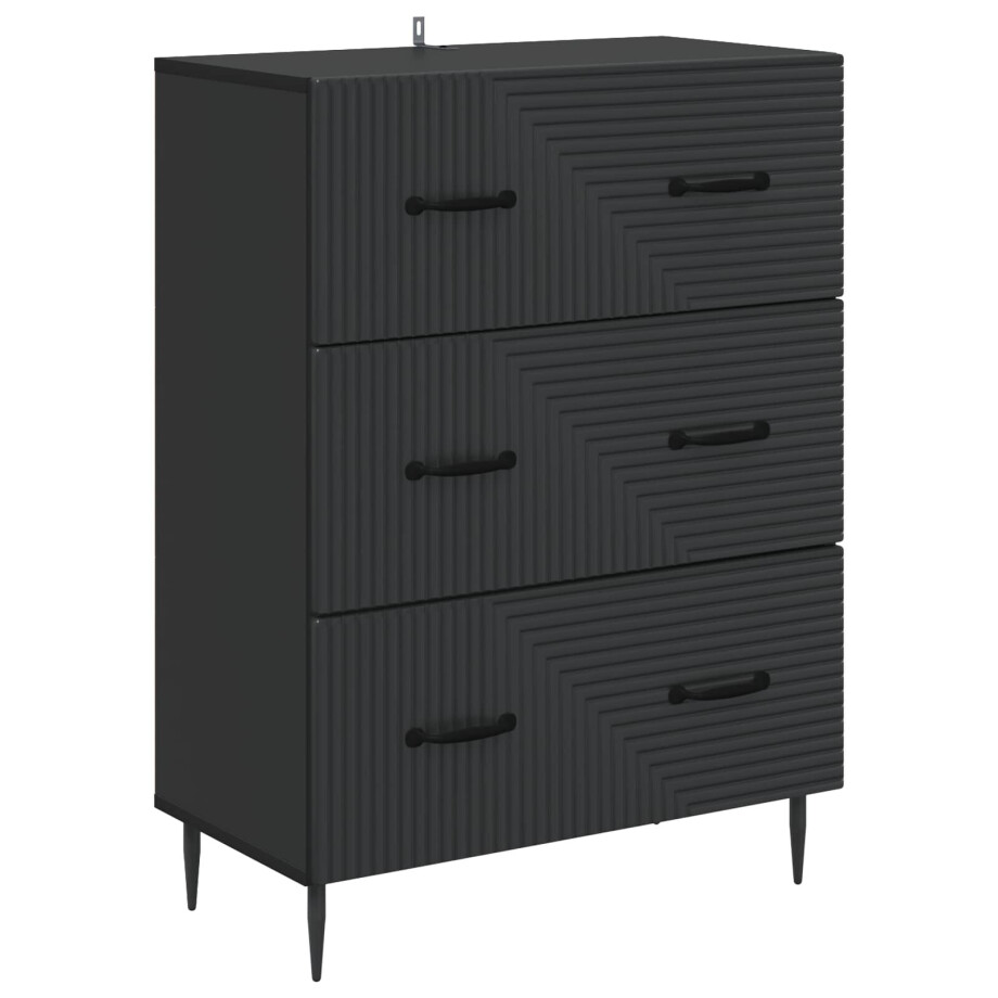 vidaXL Ladenkast Zwart 66 x 34,5 x 89,5 cm Bewerkt hout afbeelding 1