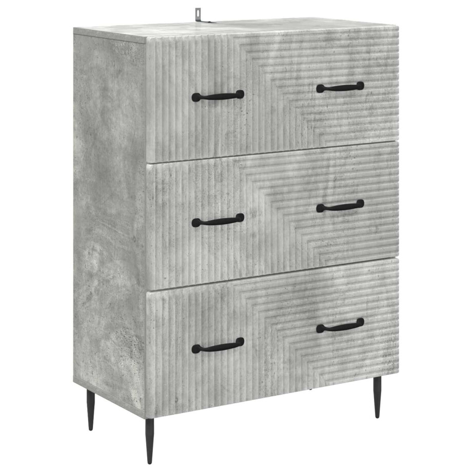 vidaXL Ladenkast Betongrijs 66 x 34,5 x 89,5 cm Bewerkt hout afbeelding 1