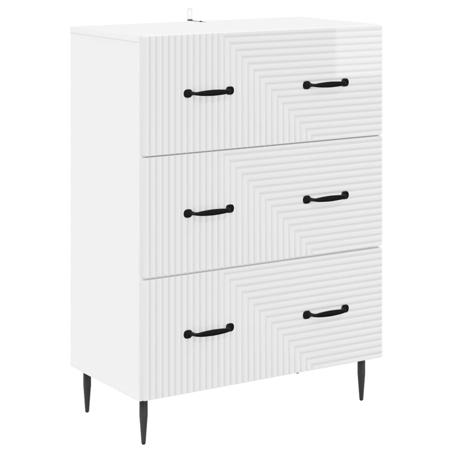 vidaXL Ladenkast Hoogglans Wit 66 x 34,5 x 89,5 cm Bewerkt hout afbeelding 1
