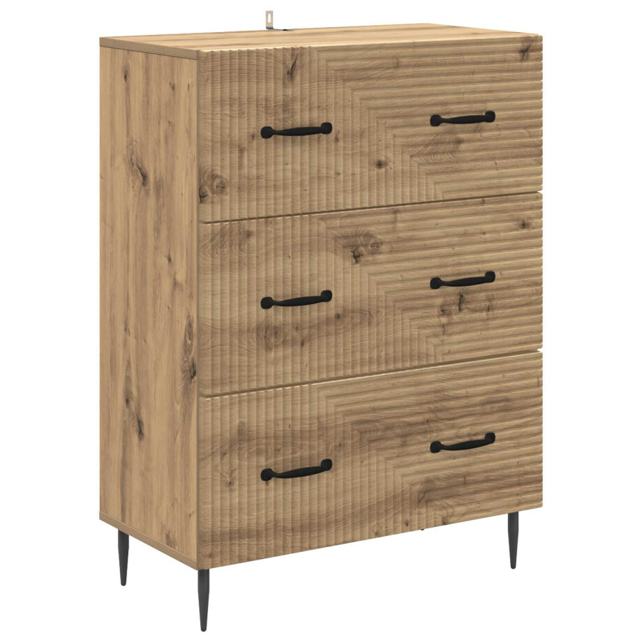 vidaXL Ladenkast Artisanaal eiken 66 x 34,5 x 89,5 cm Bewerkt hout afbeelding 1