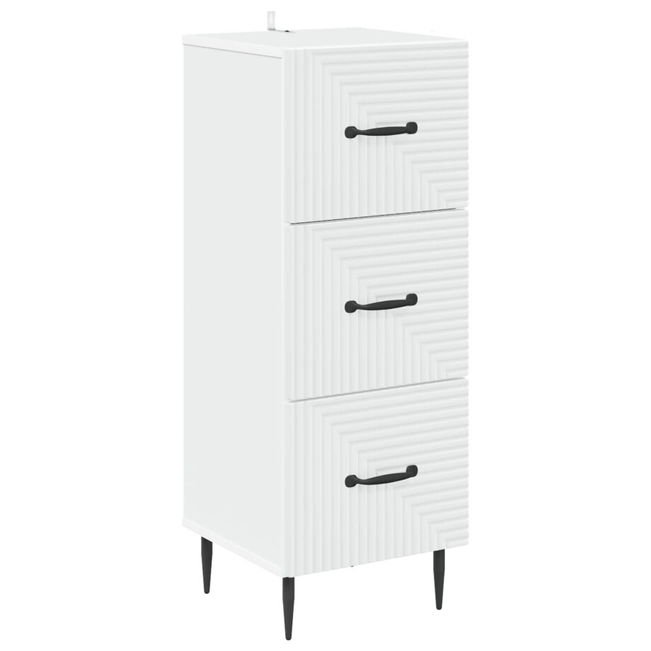 vidaXL Ladenkast Wit 33 x 34,5 x 89,5 cm Bewerkt hout afbeelding 1