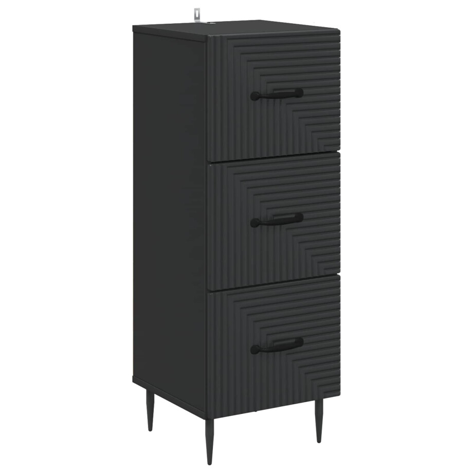 vidaXL Ladenkast Zwart 33 x 34,5 x 89,5 cm Bewerkt hout afbeelding 1