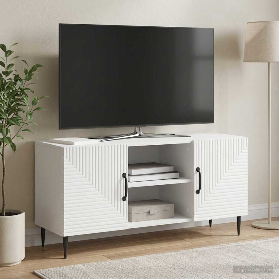vidaXL TV-kast Wit 102 x 34,5 x 50 cm Bewerkt hout vidaXL TV-kast Wit 102 x 34,5 x 50 cm Bewerkt hout afbeelding 1