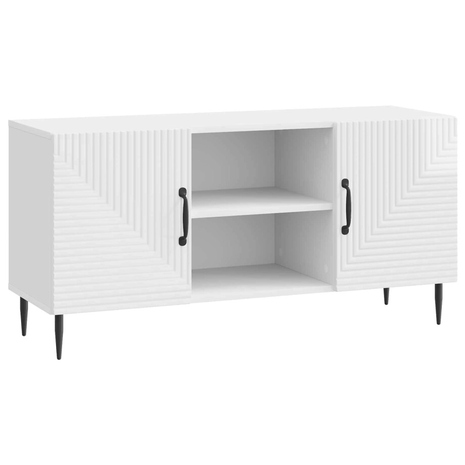vidaXL TV-kast Hoogglans Wit 102 x 34,5 x 50 cm Bewerkt hout vidaXL TV-kast Hoogglans Wit 102 x 34,5 x 50 cm Bewerkt hout afbeelding 1