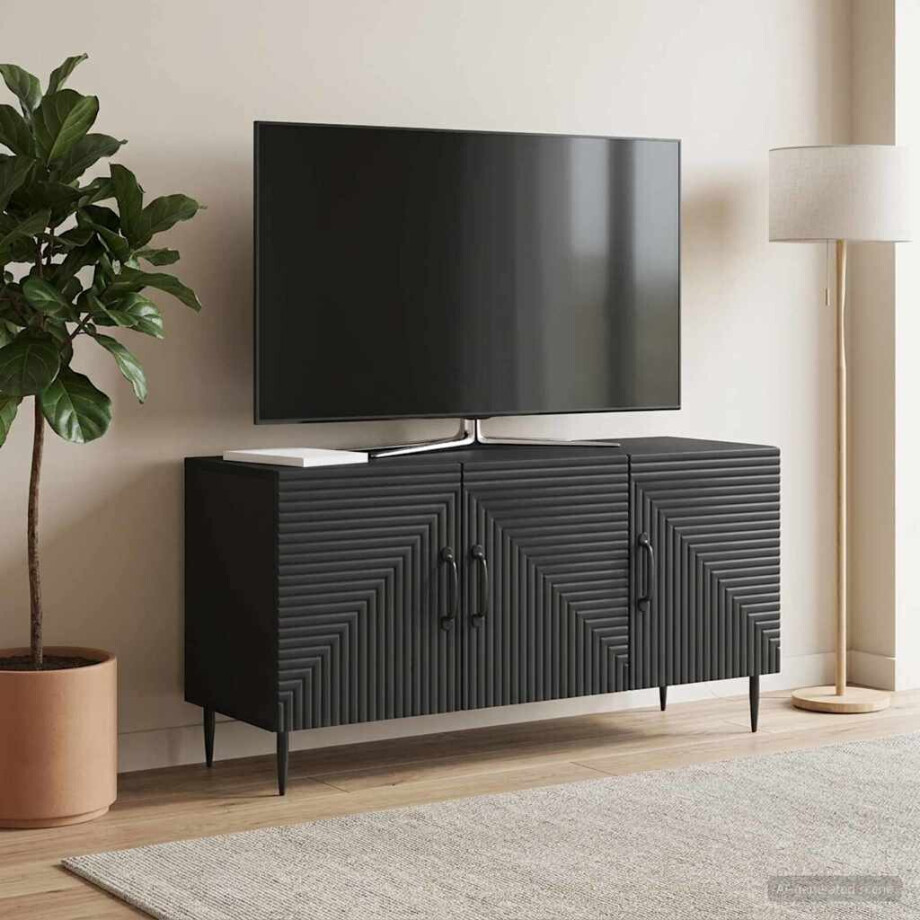 vidaXL TV-kast Zwart 99 x 34,5 x 50 cm Bewerkt hout vidaXL TV-kast Zwart 99 x 34,5 x 50 cm Bewerkt hout afbeelding 1