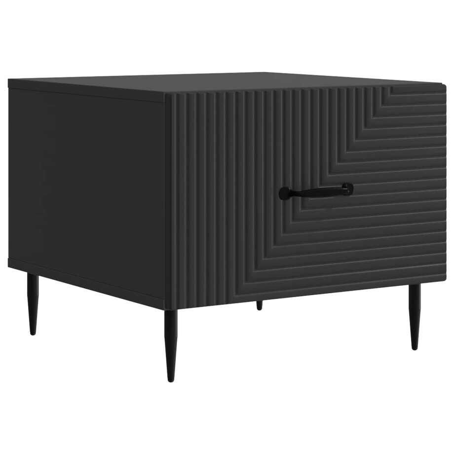 vidaXL Salontafel met lade Zwart 49 x 50 x 40 cm Bewerkt hout afbeelding 1