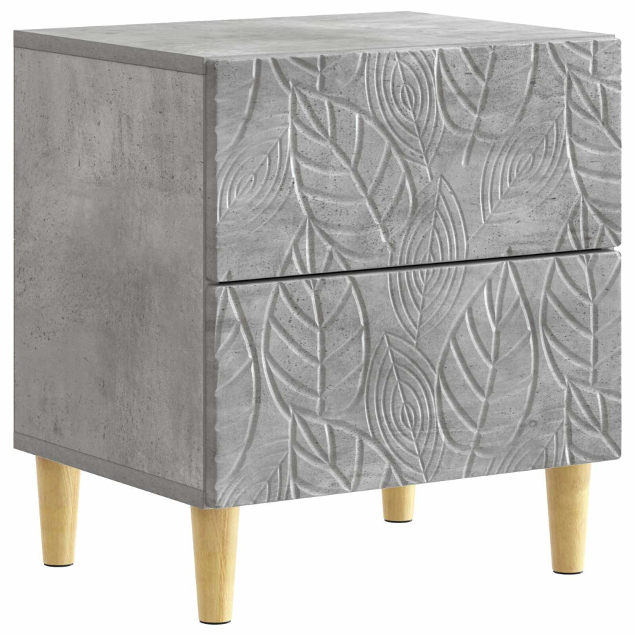 vidaXL Nachtkastje Betongrijs 43 x 34,5 x 48 cm Bewerkt hout afbeelding 1