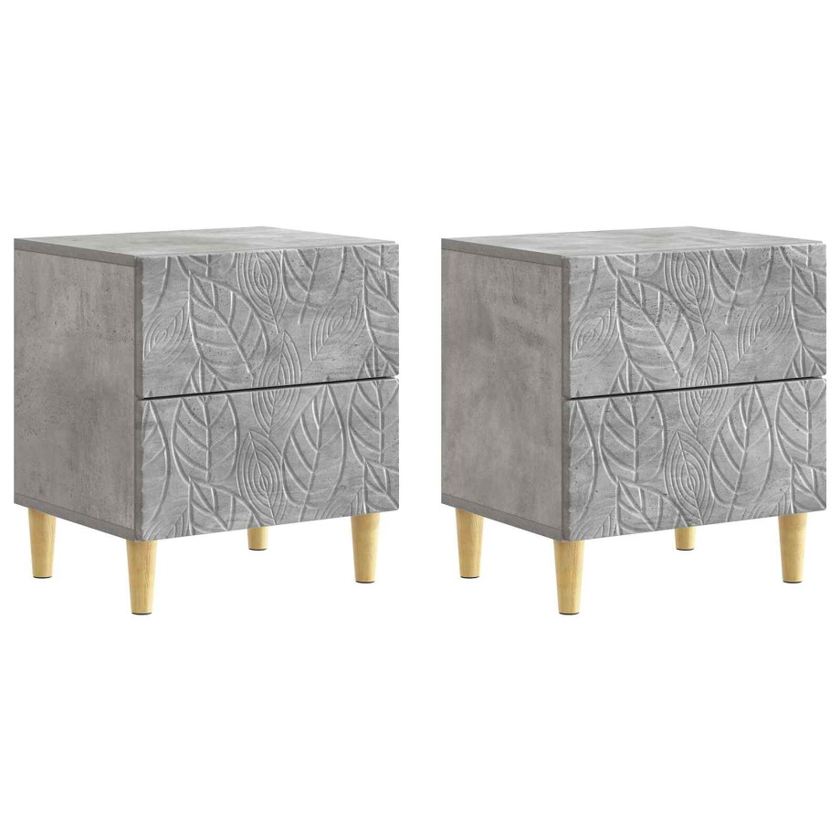 vidaXL Nachtkastje 2 pcs Betongrijs 43 x 34,5 x 48 cm Bewerkt hout vidaXL Nachtkastje 2 pcs Betongrijs 43 x 34,5 x 48 cm Bewerkt hout afbeelding 1