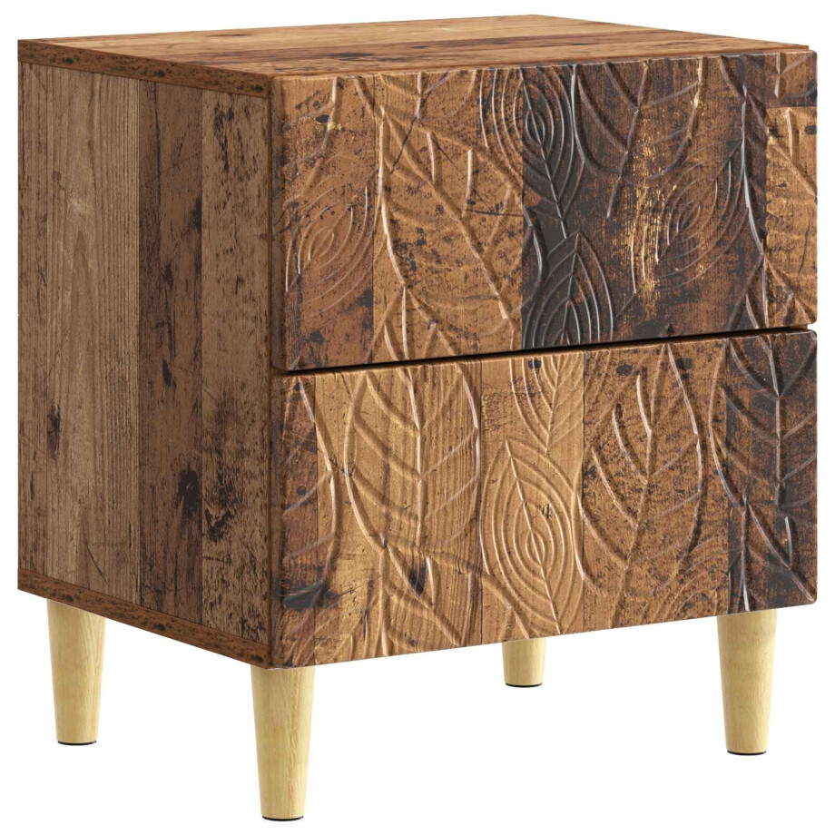 vidaXL Nachtkastje Oud hout 43 x 34,5 x 48 cm Bewerkt hout vidaXL Nachtkastje Oud hout 43 x 34,5 x 48 cm Bewerkt hout afbeelding 1