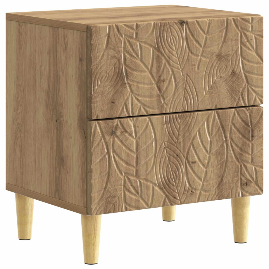 vidaXL Nachtkastje Artisanaal eiken 43 x 34,5 x 48 cm Bewerkt hout afbeelding 1