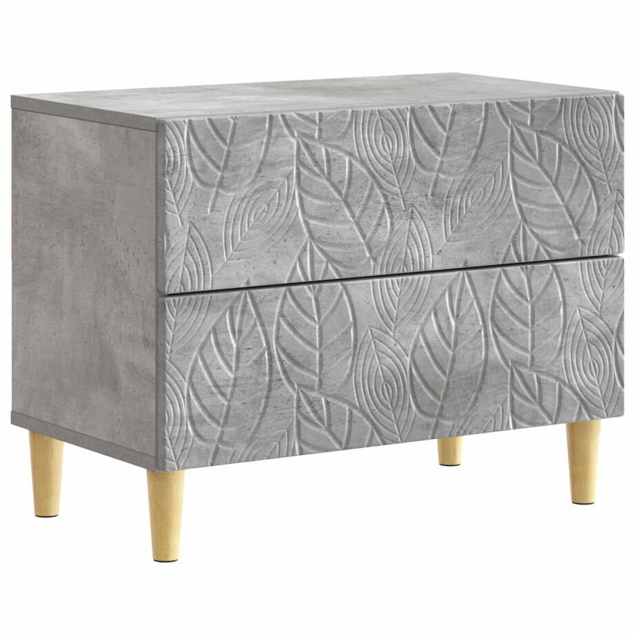 vidaXL Nachtkastje Betongrijs 62 x 34,5 x 48 cm Bewerkt hout afbeelding 1