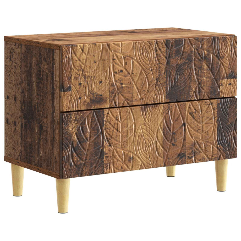 vidaXL Nachtkastje Oud hout 62 x 34,5 x 48 cm Bewerkt hout vidaXL Nachtkastje Oud hout 62 x 34,5 x 48 cm Bewerkt hout afbeelding 1