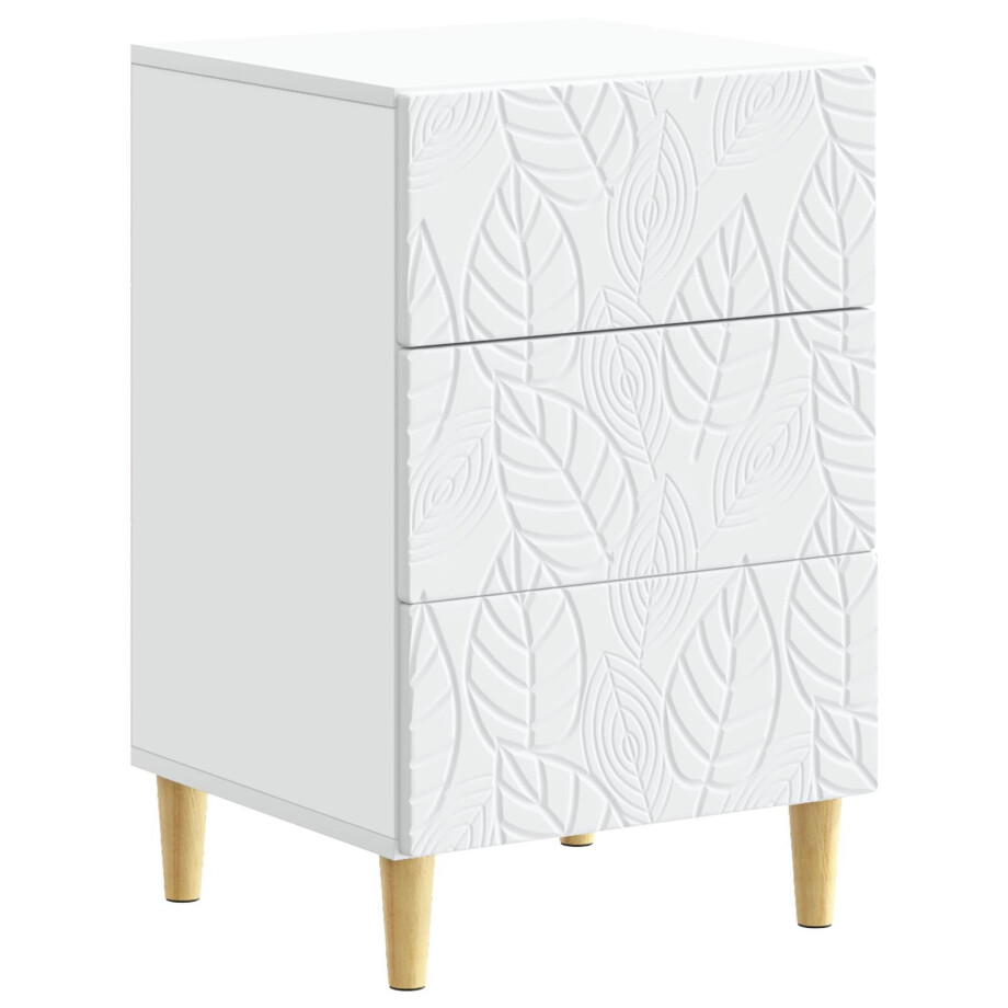 vidaXL Nachtkastje Wit 43 x 39,5 x 66,5 cm Bewerkt hout afbeelding 1