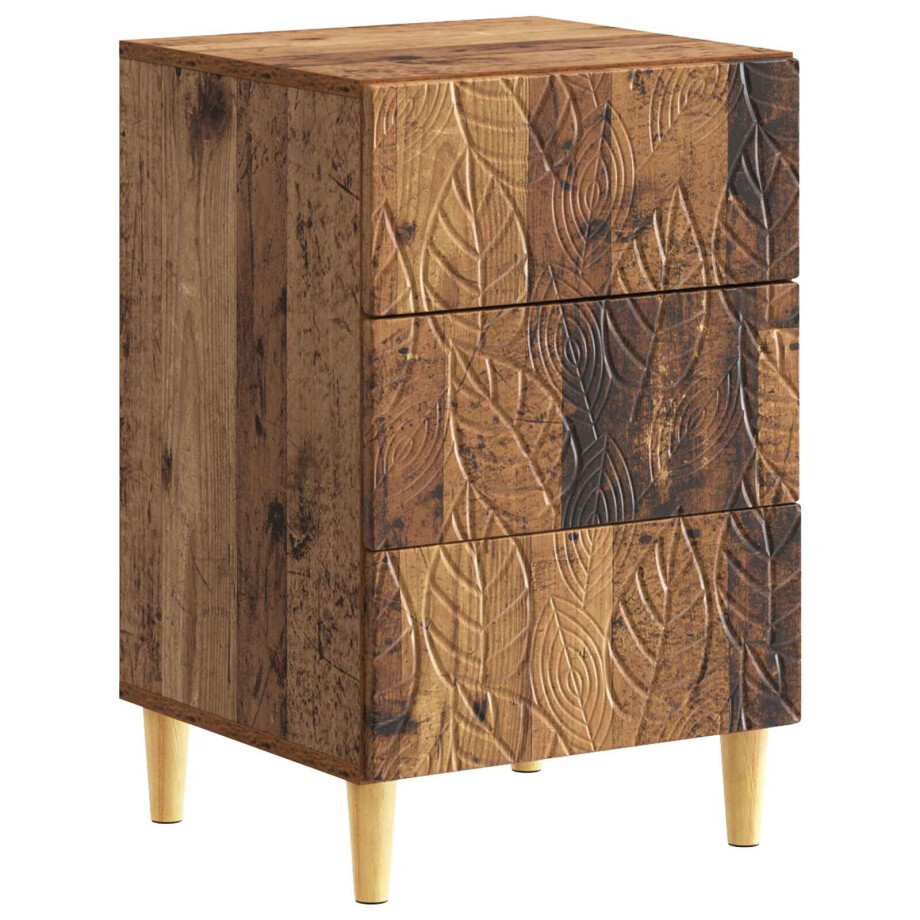 vidaXL Nachtkastje Oud hout 43 x 39,5 x 66,5 cm Bewerkt hout vidaXL Nachtkastje Oud hout 43 x 39,5 x 66,5 cm Bewerkt hout afbeelding 1