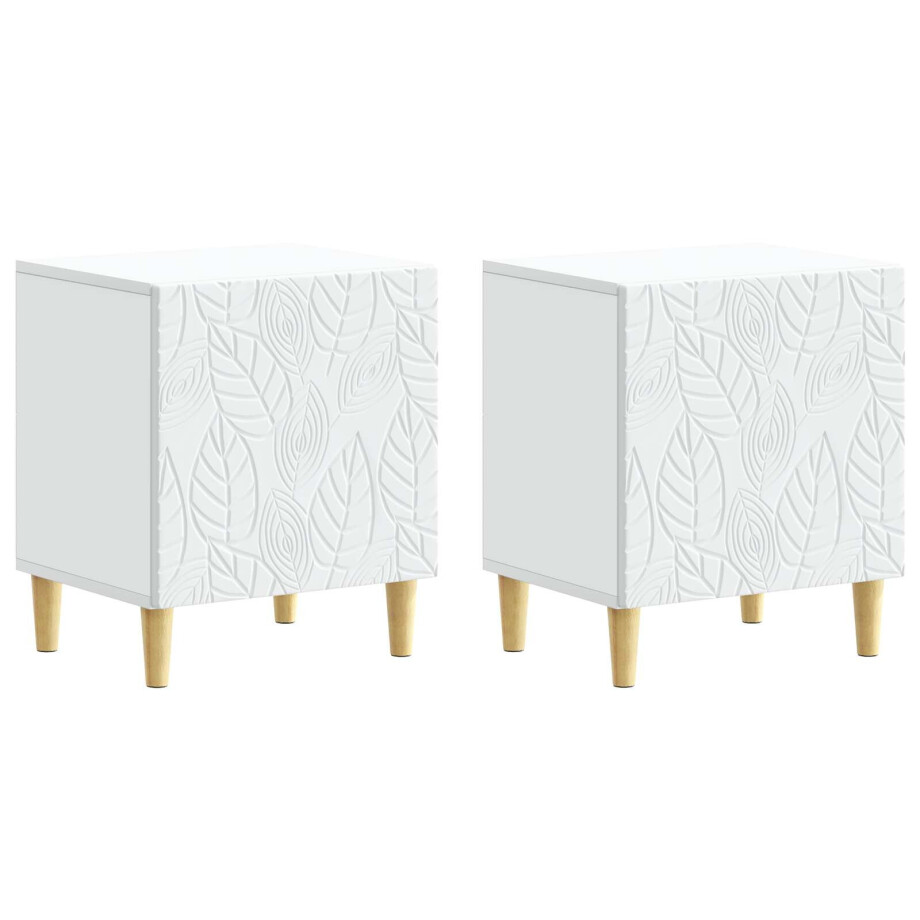 vidaXL Nachtkastje 2 pcs Wit 43 x 34,5 x 50 cm Bewerkt hout vidaXL Nachtkastje 2 pcs Wit 43 x 34,5 x 50 cm Bewerkt hout afbeelding 1