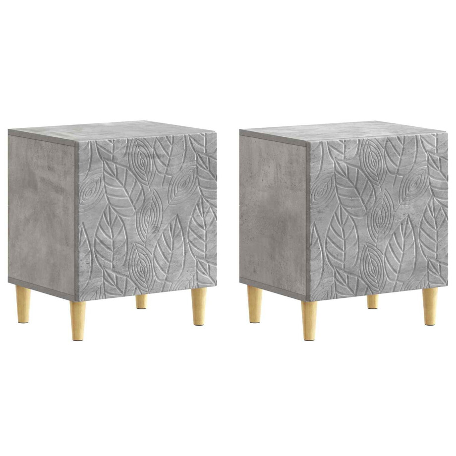 vidaXL Nachtkastje 2 pcs Betongrijs 43 x 34,5 x 50 cm Bewerkt hout vidaXL Nachtkastje 2 pcs Betongrijs 43 x 34,5 x 50 cm Bewerkt hout afbeelding 1