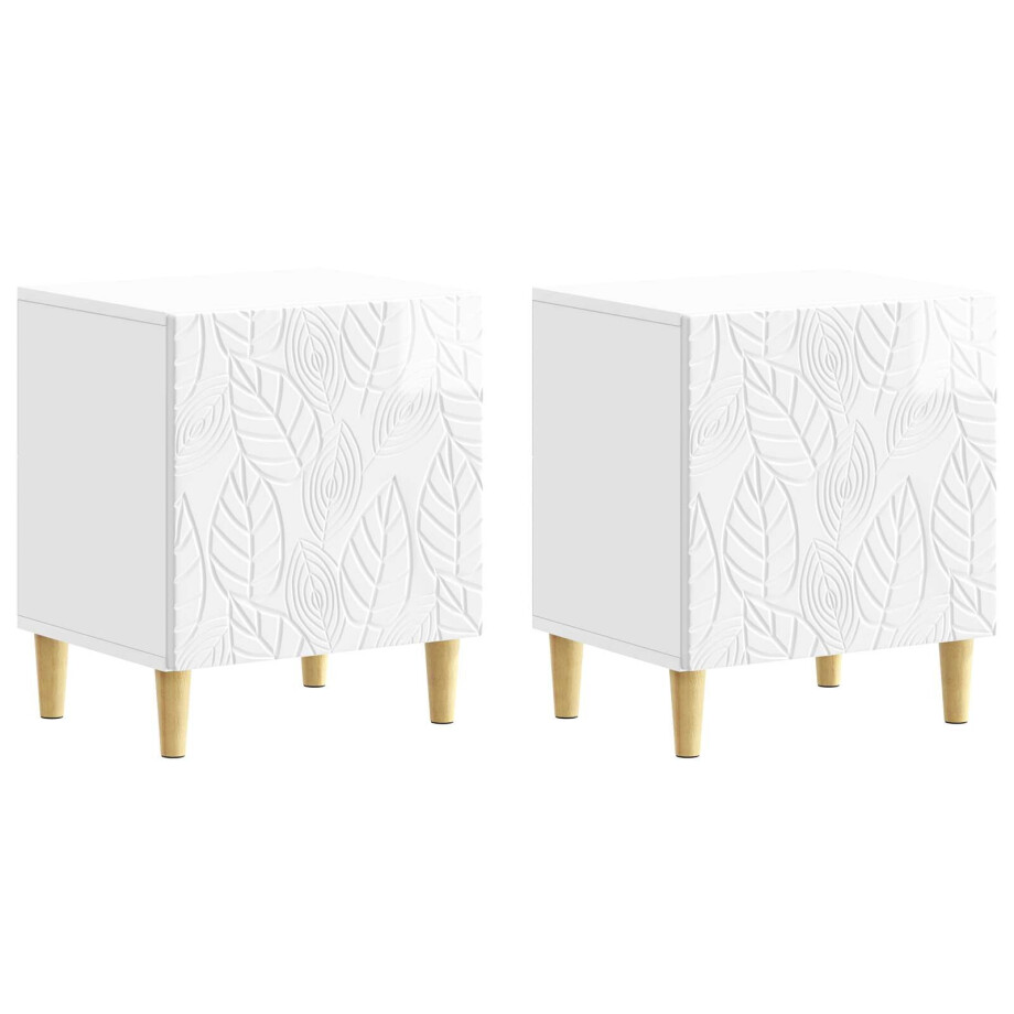 vidaXL Nachtkastje 2 pcs Hoogglans Wit 43 x 34,5 x 50 cm Bewerkt hout vidaXL Nachtkastje 2 pcs Hoogglans Wit 43 x 34,5 x 50 cm Bewerkt hout afbeelding 1