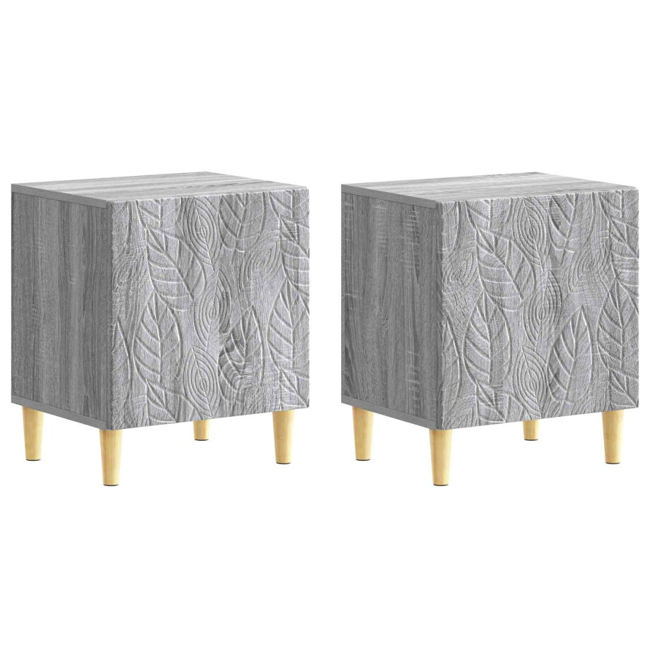 vidaXL Nachtkastje 2 pcs Grijs Sonoma 43 x 34,5 x 50 cm Bewerkt hout vidaXL Nachtkastje 2 pcs Grijs Sonoma 43 x 34,5 x 50 cm Bewerkt hout afbeelding 1