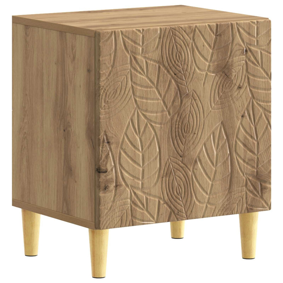 vidaXL Nachtkastje Artisanaal eiken 43 x 34,5 x 50 cm Bewerkt hout afbeelding 1