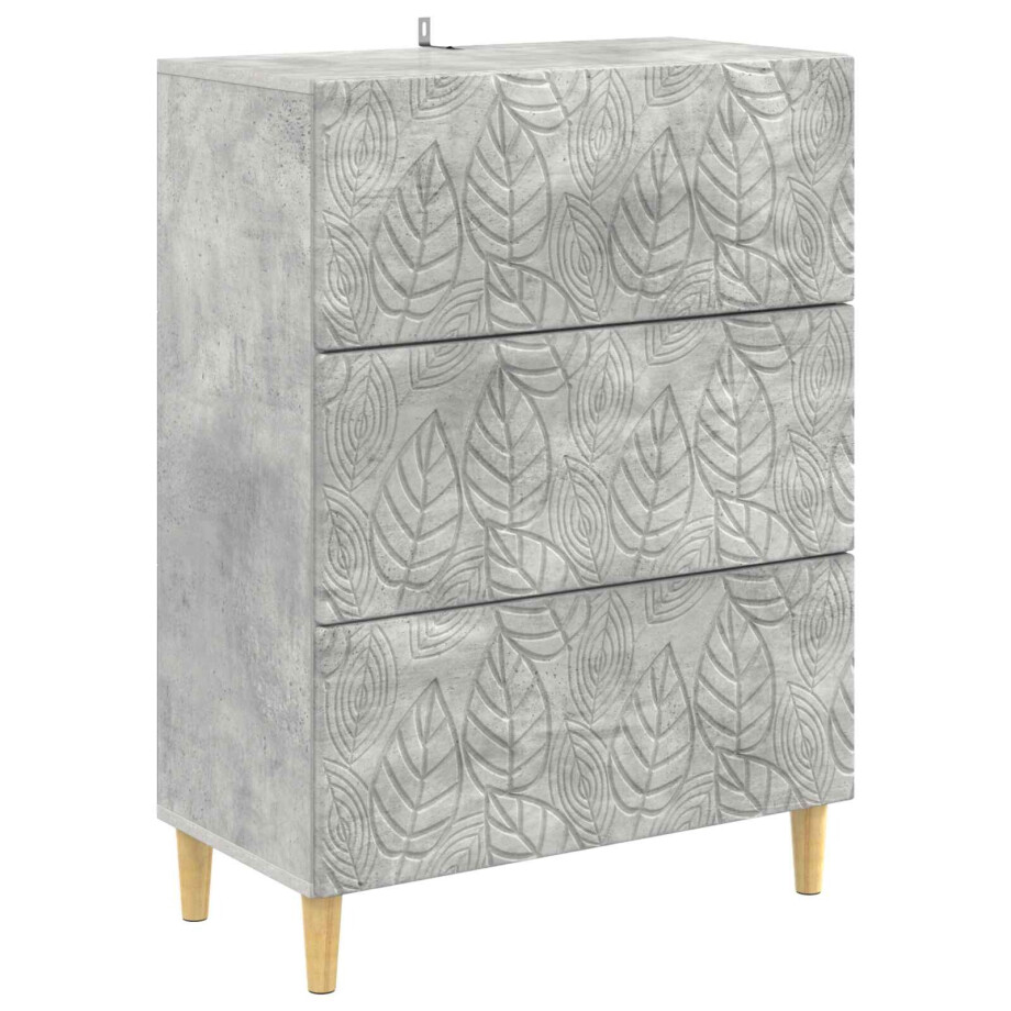 vidaXL Ladenkast Betongrijs 66 x 34,5 x 90 cm Bewerkt hout afbeelding 1