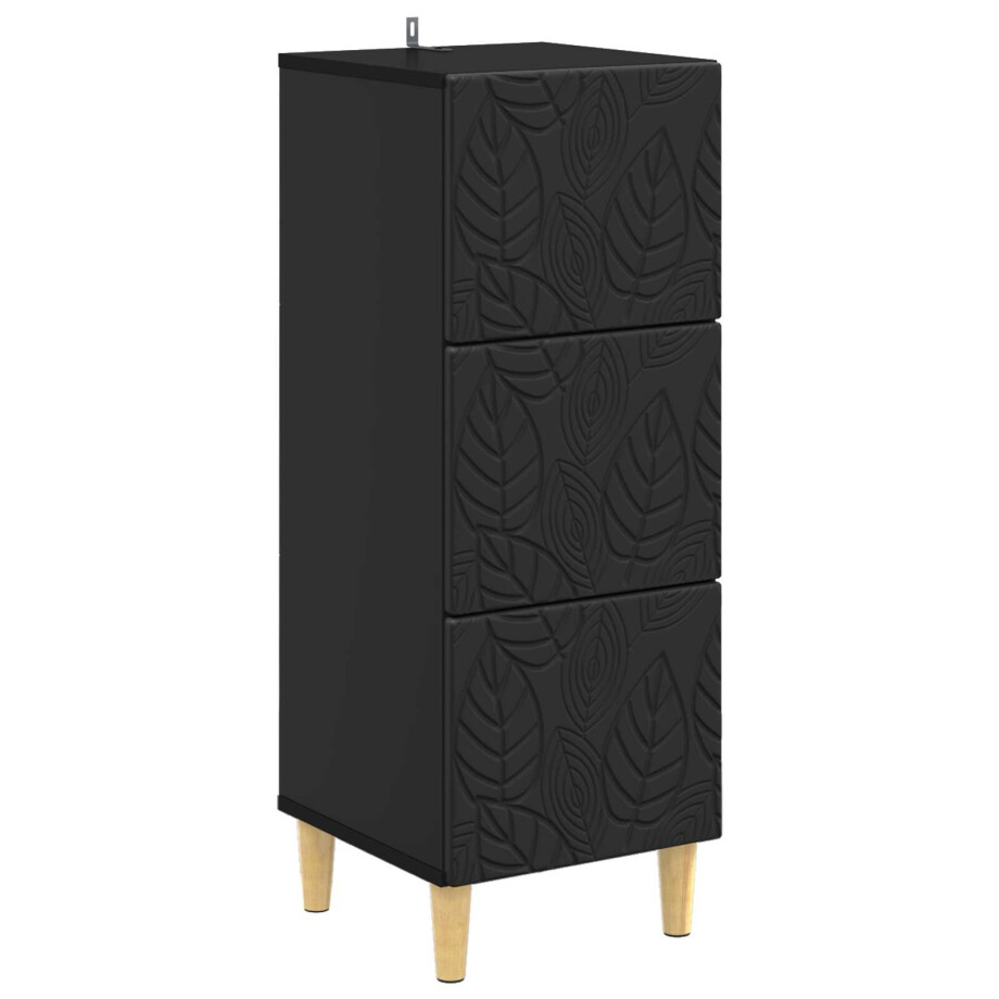 vidaXL Ladenkast Zwart 33 x 34,5 x 90 cm Bewerkt hout afbeelding 1