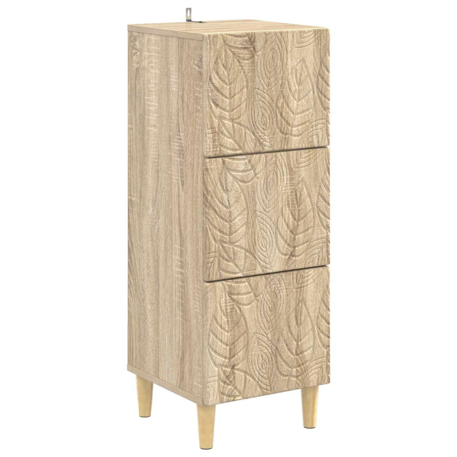 vidaXL Ladenkast Sonoma Eiken 33 x 34,5 x 90 cm Bewerkt hout afbeelding 1