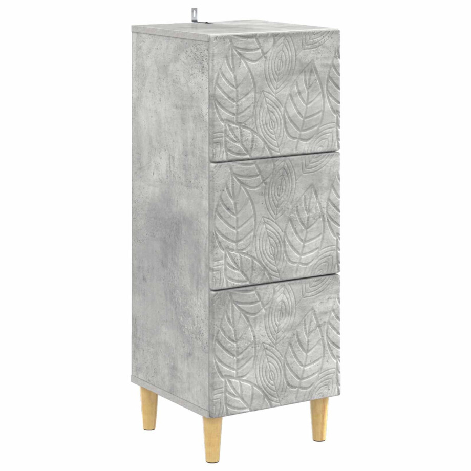 vidaXL Ladenkast Betongrijs 33 x 34,5 x 90 cm Bewerkt hout afbeelding 1