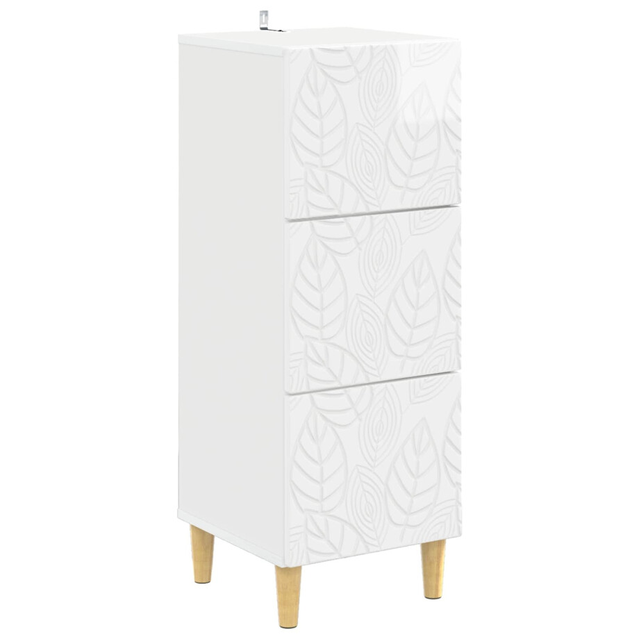 vidaXL Ladenkast Hoogglans Wit 33 x 34,5 x 90 cm Bewerkt hout afbeelding 1