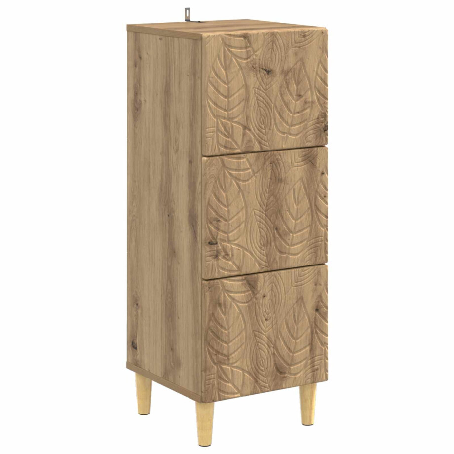 vidaXL Ladenkast Artisanaal eiken 33 x 34,5 x 90 cm Bewerkt hout afbeelding 1