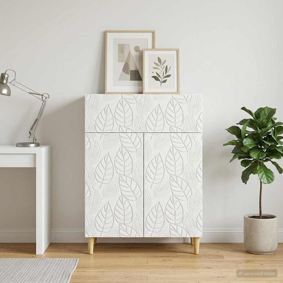 vidaXL Dressoir Wit 66 x 34,5 x 90 cm Bewerkt hout afbeelding 1