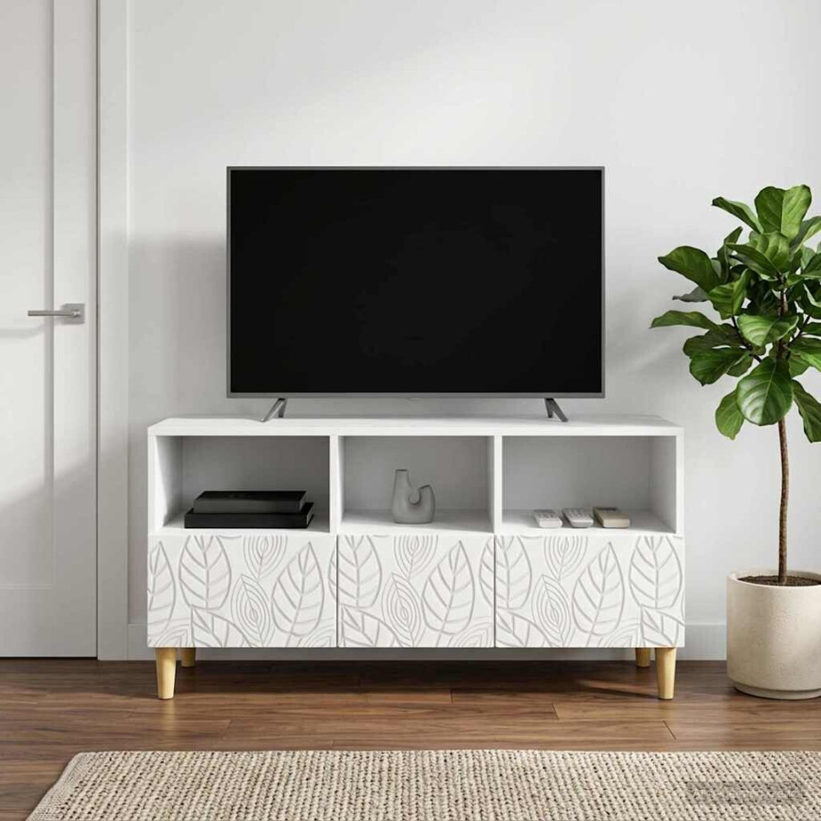 vidaXL TV-kast 102 x 34,5 x 50 cm Wit Bewerkt hout vidaXL TV-kast 102 x 34,5 x 50 cm Wit Bewerkt hout afbeelding 1
